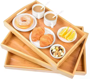 Exquisito Plato de Madera Clásico de Una Sola Capa, Ecológico, con Acabado Brillante, Apto para Lavavajillas, Vajilla para Uso en la Cocina, Rectangular - Product Image 2