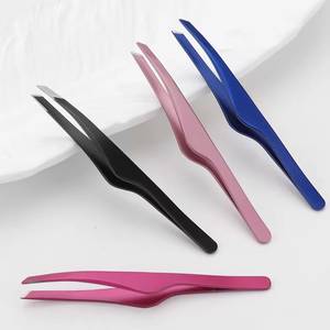 Pinces à cils en acier inoxydable à pointes lisses, logo personnalisé, emballage en tube, outil de beauté de précision, options multicolores - Product Image 3