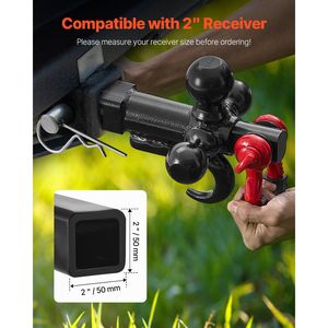 Supporti per Gancio di Traino con Attacco a Tre Sfere e Anello a D, Compatibili con Sfere da 1 7/8", 2" e 2 5/16", Massima Lunghezza 44", per Ricevitore da 2 Pollici - Product Image 3