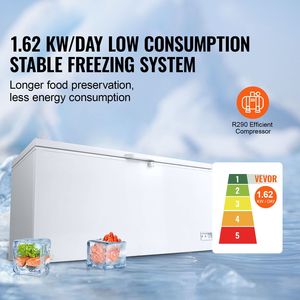 Congelatore orizzontale commerciale a energia solare da 17 piedi cubi con apertura superiore, 4 cestelli rimovibili, coperchio con chiusura e regolabile - Product Image 3