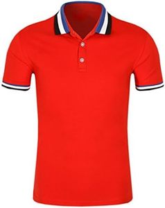 เสื้อโปโลชายสีแดงคุณภาพสูง แขนครึ่งตัว ผ้าฝ้าย 100% ปักลาย ระบายอากาศได้ดี ผ้าถักเรียบ - Product Image 1