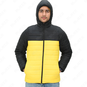 BIN YOUSAF IMPEX OEM – Nouvelle arrivée 2025 – Doudoune d'hiver noire pour homme avec fermeture et capuche à bordure en fourrure de mouton – Coton - Product Image 1