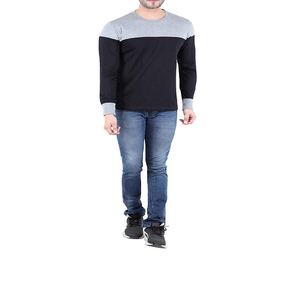 Camisetas de Manga Larga para Hombre, Lisas, de Alta Calidad, Estilo Vintage, Color Negro/Gris, Personalizables - Product Image 5