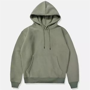 Sweat à capuche décontracté pour homme, blanc, coupe classique, 100 % coton French Terry, avec poches, pour l'automne, couleurs unies - Product Image 3
