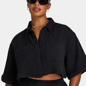 Débardeurs pour femmes de haute qualité, personnalisés, en gros, avec manches courtes, tricotés - Product Image 6