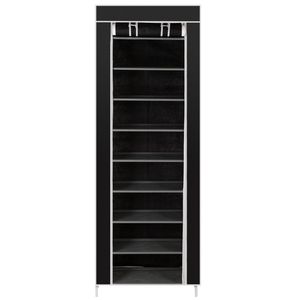 Scarpiera Nera a 10 Strati e 9 Scomparti in Tessuto Non Tessuto, Design Salvaspazio - Product Image 6