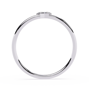 Bague étoile minimaliste en or blanc avec diamant naturel taille brillant ronde couleur G, unisexe, pour usage quotidien - Product Image 4