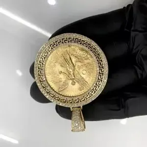 Medallón con Colgante para Mujer, Corte Redondo, 2 Quilates, Moissanita, Plata de Ley, Chapado en Plata, Diamante Tishya - Product Image 4