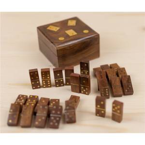 Jeu de dominos en bois de qualité supérieure, dominos double 6 avec points colorés, avec étui en bois, jeux de table classiques, cadeau pour la famille, jouet éducatif pour enfants - Product Image 1