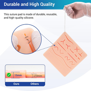 Kit d'entraînement à la suture chirurgicale avec tous les outils de chirurgie professionnels, y compris des lames et un coussin de peau en silicone à 3 couches pour la formation aux compétences de suture chirurgicale - Product Image 6