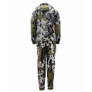 GRACE SIGN Unisex Camouflage <b>Canvas</b> Soft Shell Hunting Suit Full Sleeve Zipper Hooded Waterproof Breathable Winter Outdoor Wear - Product Image 2