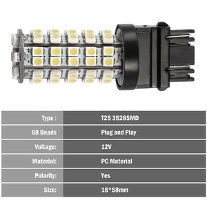 Kit da 10 lampadine LED T25 3528SMD per auto, 760lm 6000K, bianco puro, ricambio per lampade auto - Product Image 3