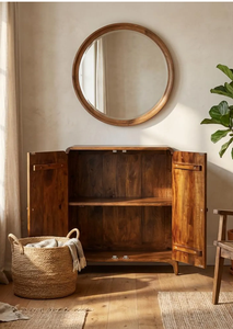 Armarios Blancos de Madera Maciza de Caoba Estilo Americano de Mediados de Siglo con 2 Puertas Louvre y 2 Cajones Grandes para Ropa, Ideales para Casas de Campo - Product Image 2