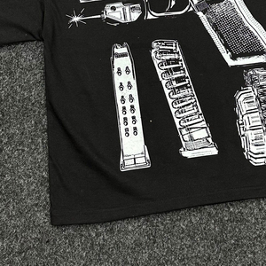 Camiseta de Manga Corta para Hombre, Negra, 100% Algodón, Impresión Digital, Estilo Urbano, Corte Holgado, Ecológica, Cuello Redondo, MOQ Bajo, Venta al Por Mayor - Product Image 3
