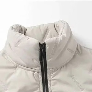 Men's Winter <b>Quilted</b> Vest Stand Collar Zipper Closure Windproof Casual Outerwear Solid Color Polyester <b>Wadding</b> Pockets - Product Image 3