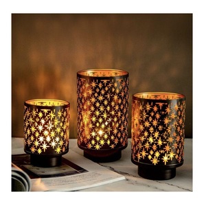 Round bowl shape hammered metal candle <b>jar</b> <b>decorative</b> container - Product Image 1