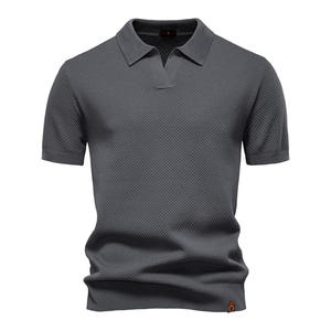 Suéter de Negocios de Manga Corta para Hombre de Lana a Rayas de Piña de Alta Calidad con Cuello Gaviota para Camiseta - Product Image 6