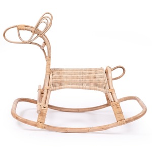 Muebles Infantiles, Caballitos Balancines para Niños, Juguetes de Patio para Niños Pequeños, Silla Balancín de Ratán Natural, Juguetes para Bebés - Product Image 2