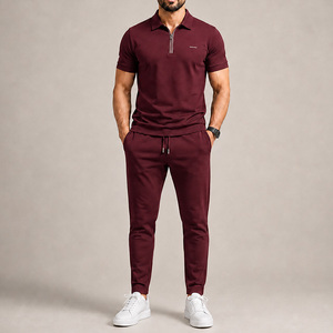 Conjunto Deportivo de Verano de Alta Calidad con Estampado Personalizado, Secado Rápido, Transpirable, Ligero, con Cierre de Cremallera, Pantalones Jogger y Polo de 2 Piezas - Product Image 5