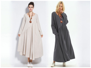 Cotton Vintage A-Line Midi Tiered <b>Dress</b> for Women Bell Sleeve V-Neck High Waist Casual Summer Daily Beach Vacation Plus Size Bow - Product Image 3