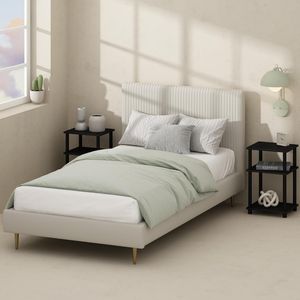 Comodino a 3 livelli Turn N Tube con struttura in plastica, colore Americano/Nero, per camera da letto - Product Image 3