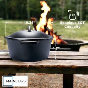 Pentola in Ghisa Smaltata 5qt - Adatta al Forno, Pretrattata, con Manici in Acciaio Inossidabile - Product Image 2
