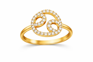 Anillo de Oro Minimalista con Diamantes CZ del Signo de Cáncer, Joyería con Piedra de Nacimiento de Julio, Regalo de Astrología para Ella - Product Image 6