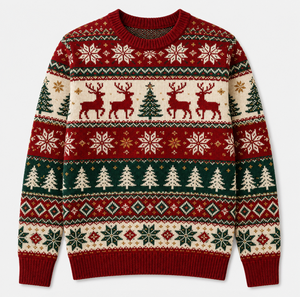 Ugly Christmas Sweater Sweatshirt Men 100% Cotton Winter High Quality Jacquard Crew Neck Custom Logo OEM - Product Image 4