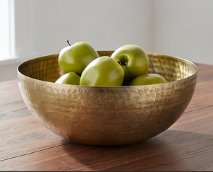 Elegant Handmade Hammered <b>Metal</b> <b>Bowl</b> Gold Finish Modern Design For Food Serving And Home Decor Gifting Accent - Product Image 5
