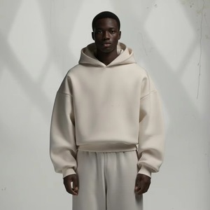 <b>Men's</b> Oversized Hooded Sweatshirt Solid Color Minimalist Style Knitted Cotton Autumn Wear Regular Fit - Product Image 5