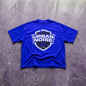 Camiseta Corta de Algodón Personalizada con Estampado Gráfico, Estilo Streetwear, Efecto Desgastado por el Sol, Lavada, Vintage, de Corte Cuadrado y Peso Pesado para Hombre - Product Image 6