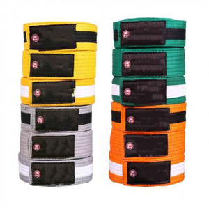Ceinture de BJJ de haute qualité, ceinture de couleur pour arts martiaux, ceinture verte et jaune de BJJ, ceinture de BJJ de niveau avancé - Product Image 1