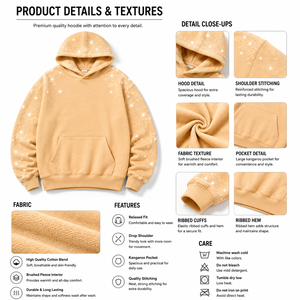 Sweat à capuche unisexe personnalisé 2027 en polaire avec poche kangourou et détails scintillants en cristal – Streetwear Y2K personnalisé – Vente en gros B2B pour acheteurs américains - Product Image 5