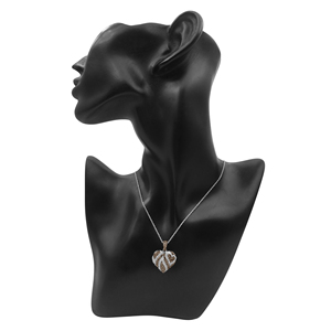 JEWELSPAARK 1.53 Cttw White Brown Natural Diamond <b>Heart</b>-<b>Shaped</b> Pendant Necklace for Women Rhodium Plated 925 Sterling Silver - Product Image 4