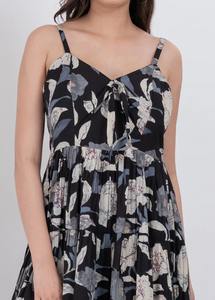 เดรสยาวผ้าฝ้ายสีดำลายดอกไม้ ดีไซน์โดดเด่นสำหรับผู้หญิง ระบายอากาศได้ดี เหมาะสำหรับใส่ในชีวิตประจำวัน มีจำหน่ายจำนวนมาก - Product Image 5