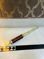 Télescope Nautique Vintage en Laiton de 18'' avec Poignée en Bois, Objets de Collection Décoratifs pour Mariage, Noël, Halloween, Fête Nationale, Fée
