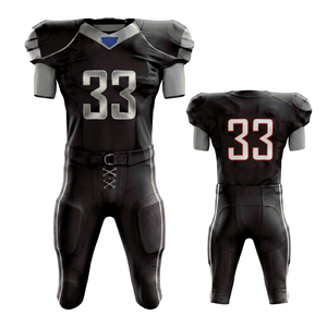 Uniforme de football américain de qualité supérieure, réfléchissant, respirant, design extérieur personnalisé, 25 ensembles MOQ, 100% polyester, sur mesure - Product Image 1