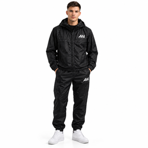 Chaqueta Softshell Negra de Nailon Resistente al Agua para Hombre, Traje Deportivo de 2 Piezas Sensible al Calor, Ropa Deportiva Cortavientos que Cambia de Color - Product Image 1