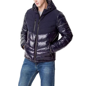 Men's Red Black Color Block Puffer Jacket Windproof <b>Thick</b> Insulated <b>Winter</b> <b>Coat</b> with Turtleneck Zipper Closure Casual Style - Product Image 3