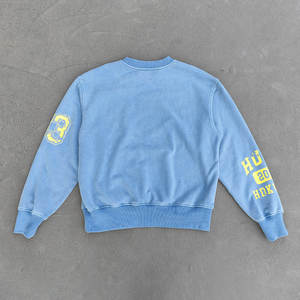 T-shirts Manufacturer Vintage Washed Crew Neck French Terry <b>Tshirts</b> Mens Custom logo Printed Thick Cotton Long Sleeve Shirt - Product Image 2