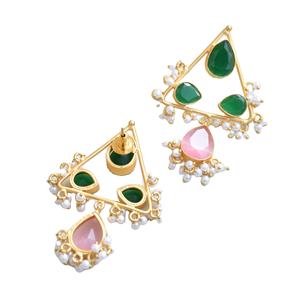 Pendientes de Latón de Exportación al por Mayor, Diseño de Piedra Natural en Bruto, Acabado de Latón Antiguo, Hipoalergénicos, Seguros de Usar, Premium, Listos para B2B - Product Image 4