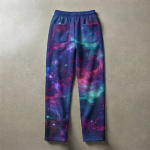 Pantalon unisexe à sublimation, imprimé abstrait coloré, jogging décontracté élastique, polyester imprimé par sublimation, style été, design personnalisé - Product Image 1
