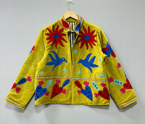 Chaqueta de Tela Suzani, Chaqueta de Terciopelo, Estilo Hippie, Chaqueta Bordada a Mano, Forro Interior de Algodón, Abrigo para Fiestas - Product Image 1
