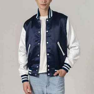 Trendy Custom Eco-Friendly High Street Unisex Varsity Jacket Embroidered Logo <b>Warm</b> Fleece Baseball Casual Jacket - Product Image 4