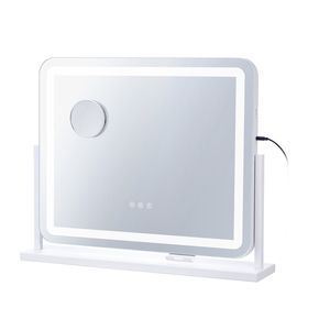 Specchio da Trucco LED con Ingrandimento 5X, Tre Modalità di Illuminazione, Controllo Touch Intelligente, Porta USB CO, Illuminato - Per Casa o Viaggio - Product Image 1