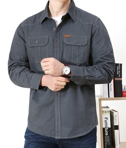 Chemise décontractée pour homme à manches longues, infroissable, en popeline, pour l'automne, polyvalente, respirante et confortable, 100% coton, séchage rapide - Product Image 5