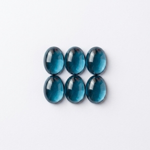 Topacio Azul de Londres Natural, Cabujón Ovalado de 7x5mm, Base Plana, Gema Suelta para Joyería, Venta al Por Mayor - Product Image 1
