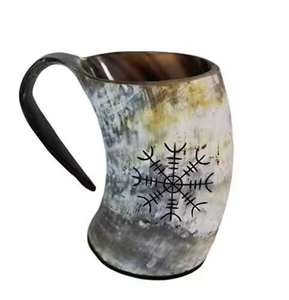 Jarra de Cuerno de Búfalo Hecha a Mano, Diseño Vikingo, para Cerveza y Café, Ofrecemos Jarra de Cuerno Natural al Mejor Precio - Product Image 5