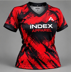 Maillot de football pour femme iINDEX APPAREL, col en V, manches courtes, ajusté, sublimé, rose, noir, blanc, anti-transpiration, toutes saisons - Product Image 5