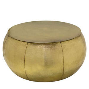 โต๊ะกลางอะลูมิเนียมทองเหลืองโบราณลายตอก ดีไซน์ใหม่ สำหรับตกแต่ง - Product Image 1